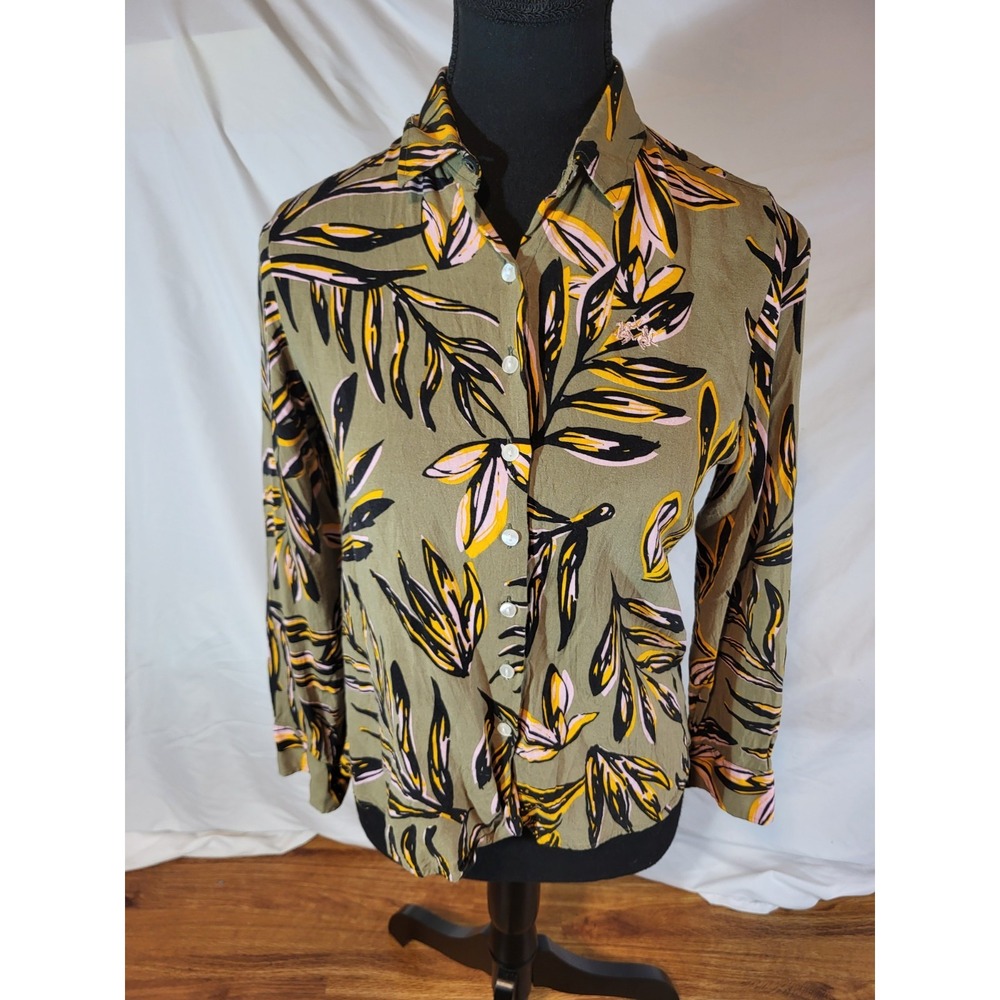 La Martina Womans Size 3 (Small) Floral Rayon Button Up Shirt